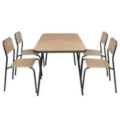 Chaises d'Extérieur Effet Bois - Lot de 4 - Bolero