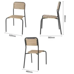 Chaises d'Extérieur Effet Bois - Lot de 4 - Bolero