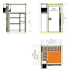 Chambre Froide Positive Epaisseur 80 mm - 1590 x 1390 x 2160 mm - Coreco