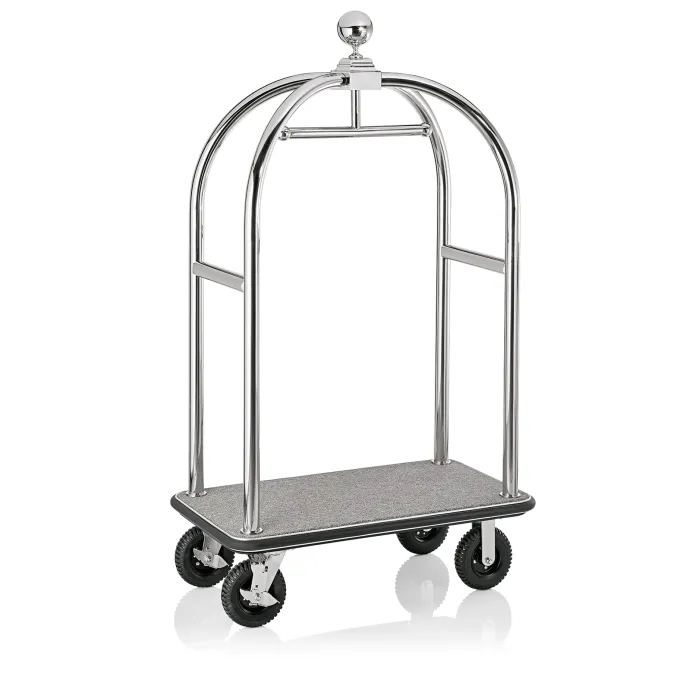 Chariot à bagages en Acier Inoxydable gris L 1130 mm l 620 mm H 1910 mm 2 - Was Germany
