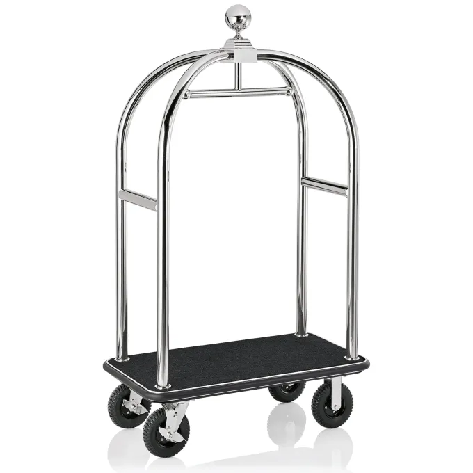 Chariot à bagages en Acier Inoxydable noir L 1130 mm l 620 mm H 1910 mm 2 - Was Germany