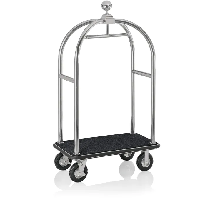 Chariot à bagages en Acier Inoxydable noir L 1130 mm l 620 mm H 1910 mm 4 - Was Germany