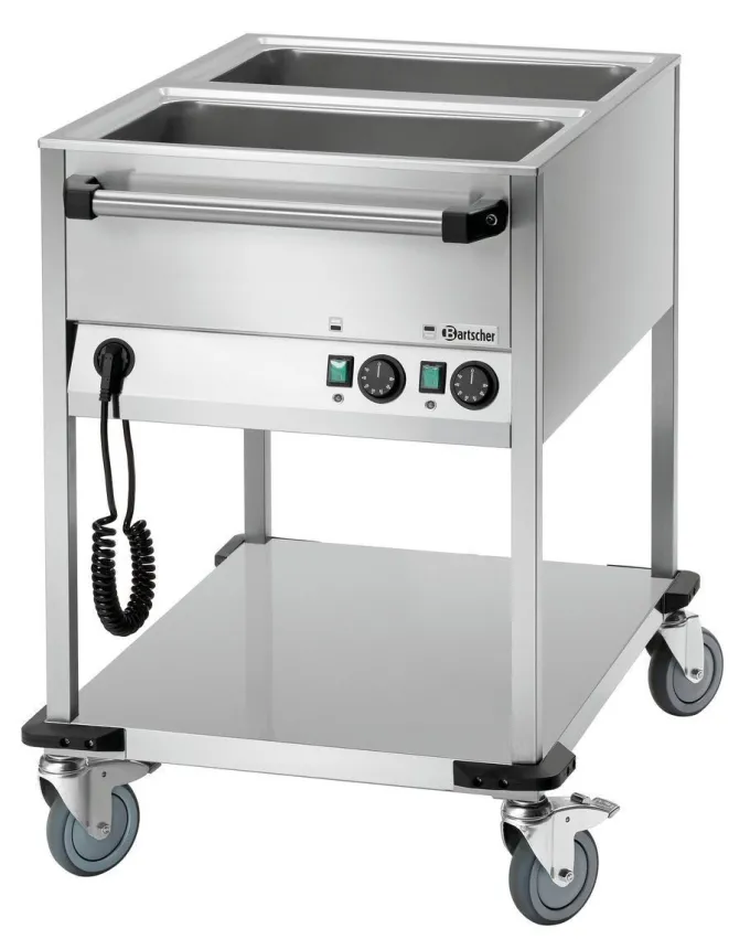 Chariot Bain Marie - 2 Bacs GN 1/1 avec Robinet - Bartscher