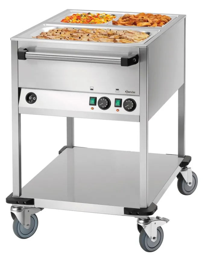 Chariot Bain Marie - 2 Bacs GN 1/1 avec Robinet - Bartscher