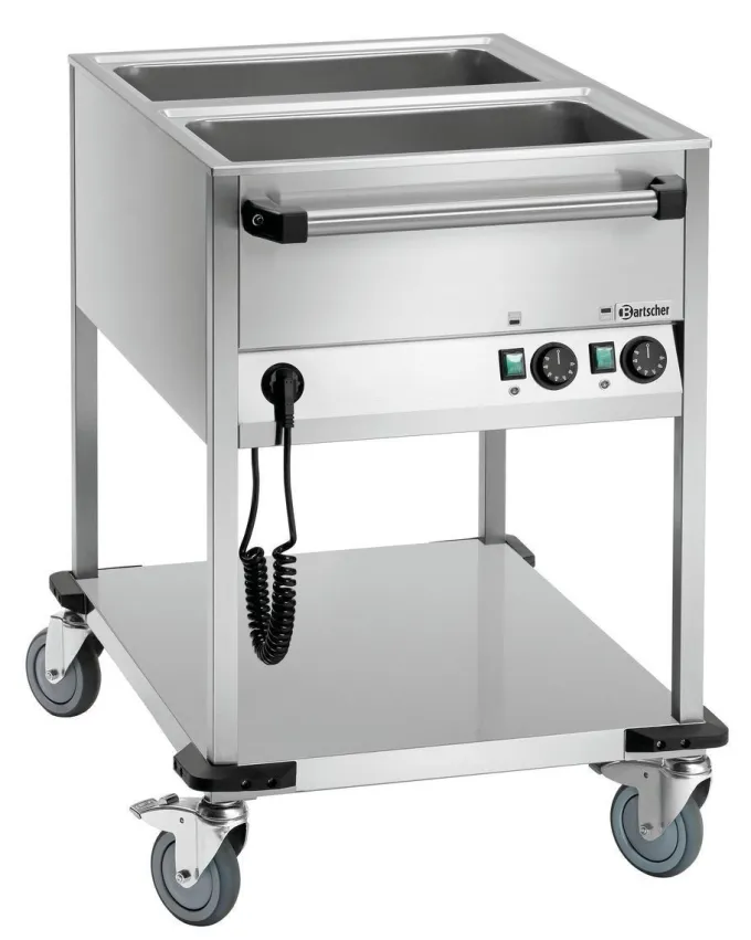 Chariot Bain Marie - 2 Bacs GN 1/1 avec Robinet - Bartscher
