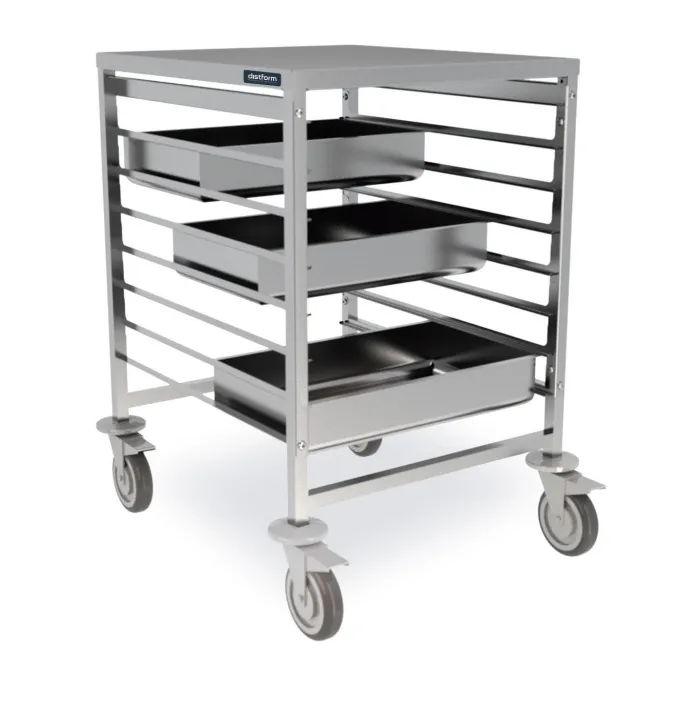 Chariot Bas de Transport GN 2/1 Renforcé en Inox - Distform