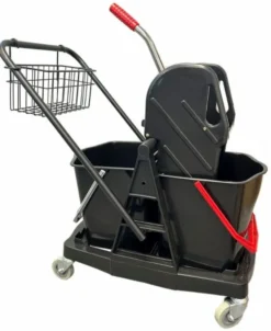Chariot De Lavage Black 2 Seaux+Presse+Panier Pp (Lot) - Guialto