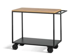 Chariot de Service 2 Niveaux avec Plateau en Bois - Pujadas