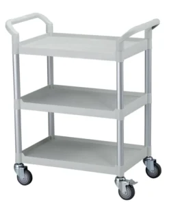 Chariot de service polypropylène Gris clair 3 Plateaux 800 x 480 x H1000 mm - Matériel CHR Pro