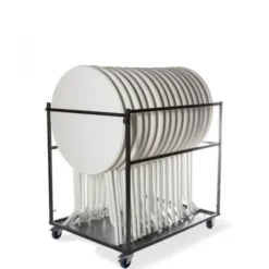 Chariot de Transport pour Tables Hautes Finition Martelite - Veba - T90120