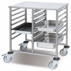 Chariot Double à Glissières pour Transport de Plateaux GN 1/1 - 14 Niveaux - Pujadas
