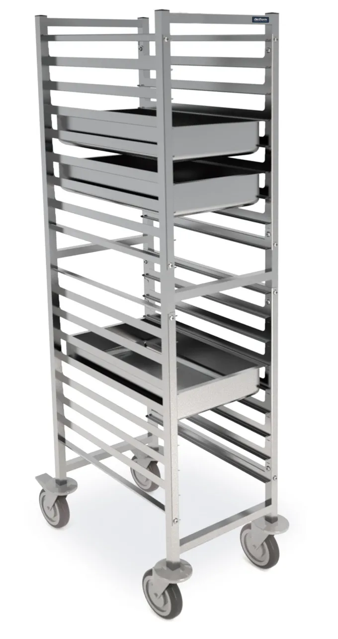 Chariot Haut de Transport GN 1/1 Renforcé en Inox - Distform