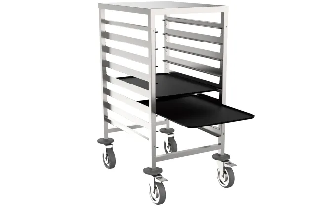 Chariot Inox de Pâtissier Bas Renforcé pour Plateaux - Distform