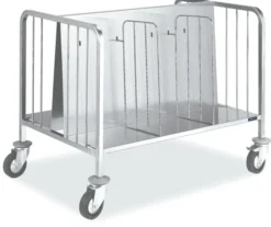 Chariot Inox Double de Rangement et Transport d'Assiettes - 300 Assiettes - Distform