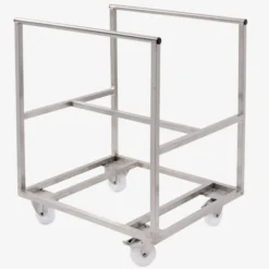 Chariot inox pour bac grand volume semi-cylindrique 220 L - Gilac