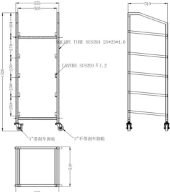 Chariot Inox pour Casier de Vaisselle 500 x 500 - Combisteel