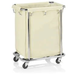 Chariot à Linge Chromé avec 4 Roulettes 65 x 45 x 84 cm - Was Germany