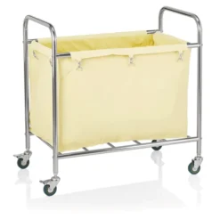 Chariot à Linge Chromé avec 4 Roulettes 90 x 54 x 92 cm - Was Germany