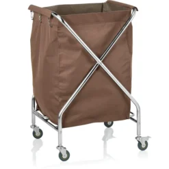 Chariot à Linge Chrome avec 4 Roulettes 61 x 61 x 98,5 cm - Was Germany