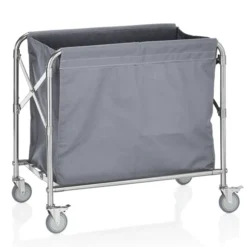 Chariot à Linge en Acier Inoxydable avec 4 Roulettes 81,5 x 51,5 x 86 cm - Was Germany