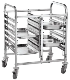 Chariot porte-plateaux double - 12 x GN 1/1 740x550x(H)940 mm - Hendi