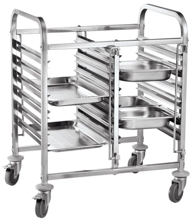 Chariot porte-plateaux double - 12 x GN 1/1 740x550x(H)940 mm - Hendi