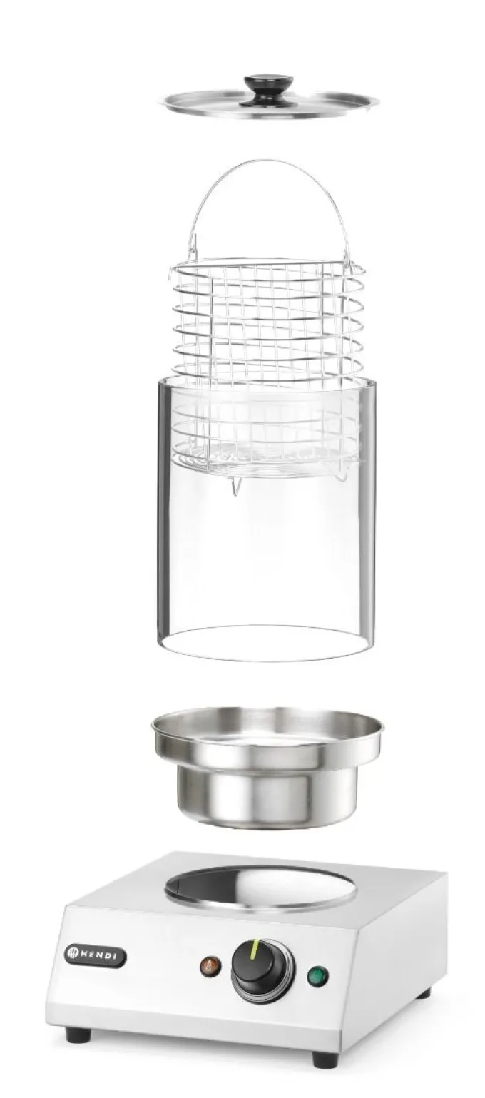 Chauffe-Saucisses Rond Vapeur - Inox - Verre Trempé - Hendi