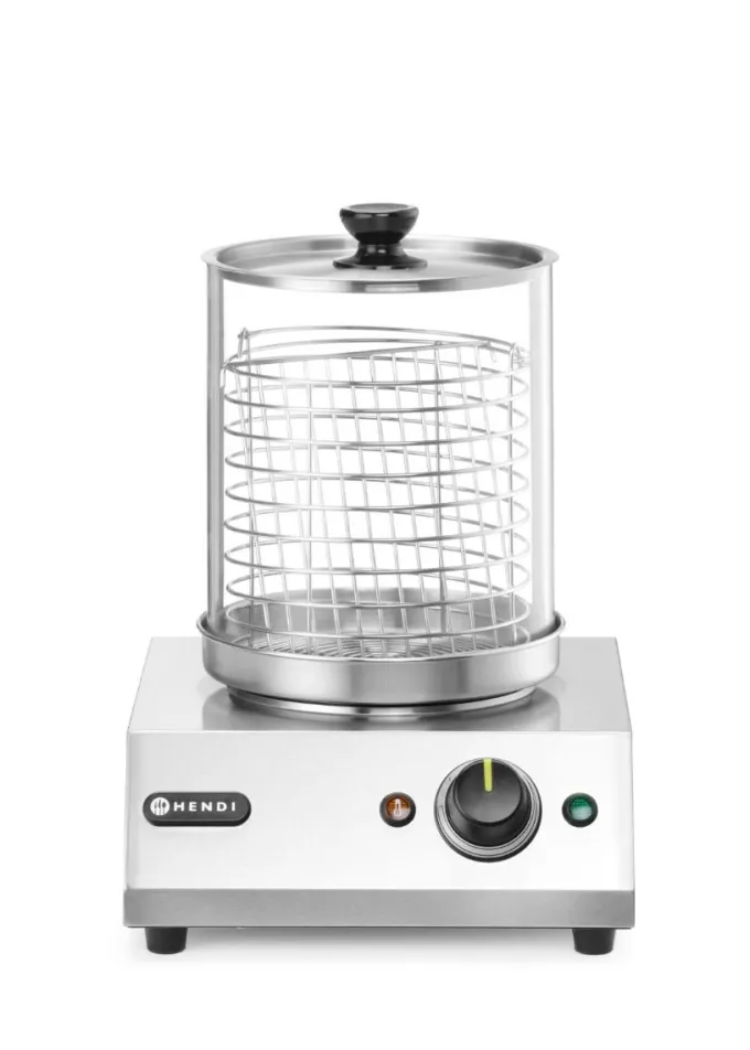 Chauffe-Saucisses Rond Vapeur - Inox - Verre Trempé - Hendi