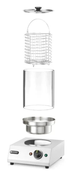 Chauffe-Saucisses Rond Vapeur - Inox - Verre Trempé - Hendi