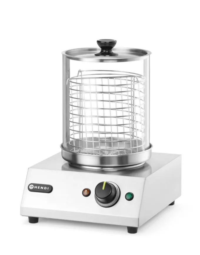 Chauffe-Saucisses Rond Vapeur - Inox - Verre Trempé - Hendi