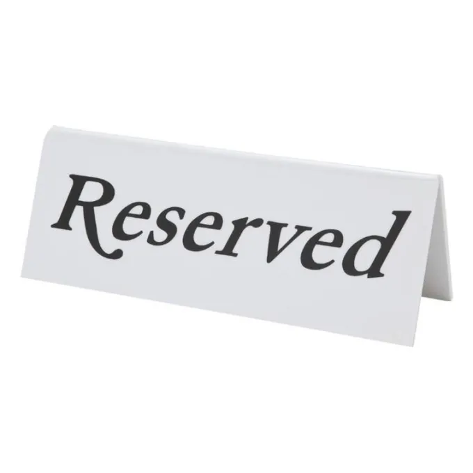 Chevalet de table en plastique Olympia - Réservé Lot de 10