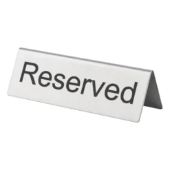 Chevalets de table en inox Olympia - Réservé - 120 x 38 x 35 mm