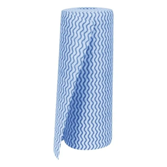 Chiffon non tissé bleu - Rouleau de 100 chiffons - Jantex