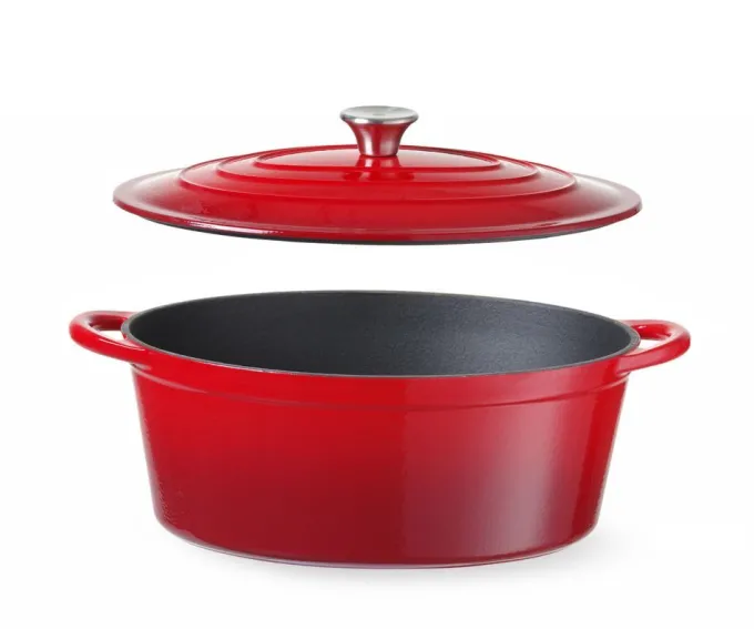 Cocotte en Fonte Emaillée 6,88L Rouge - Hendi