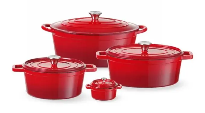 Cocotte en fonte émaillée 0,27L Rouge 130x100x(H)48 mm - Hendi