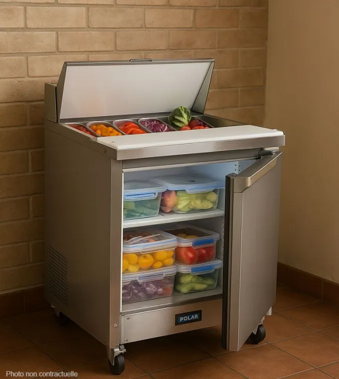 Comptoir de Préparation Réfrigéré Positif 1 Porte Série U 154 Litres - Polar