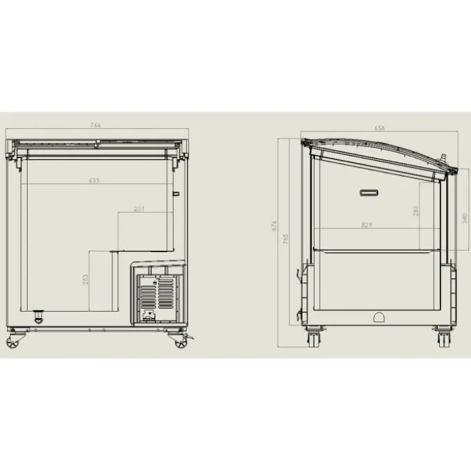 Congélateur Coffre Couvercle en Verre - 200 Litres - Combisteel