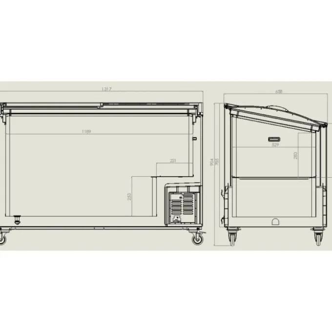 Congélateur Coffre Couvercle en Verre - 400 Litres - Combisteel