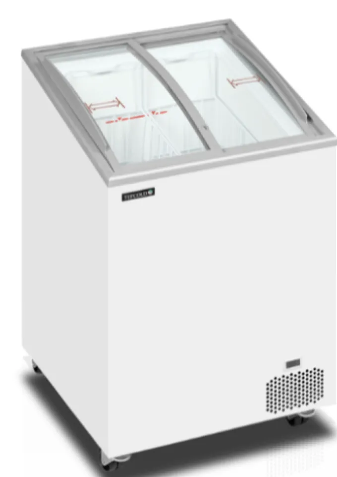 Congélateur coffre de Crème Glacée avec couvercles coulissants vitrés bombés 85 L - TEFCOLD