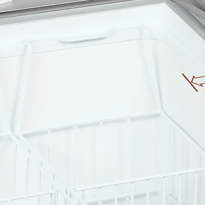 Congélateur coffre de crème glacée avec couvercles coulissants vitrés bombés - 398 L - TEFCOLD