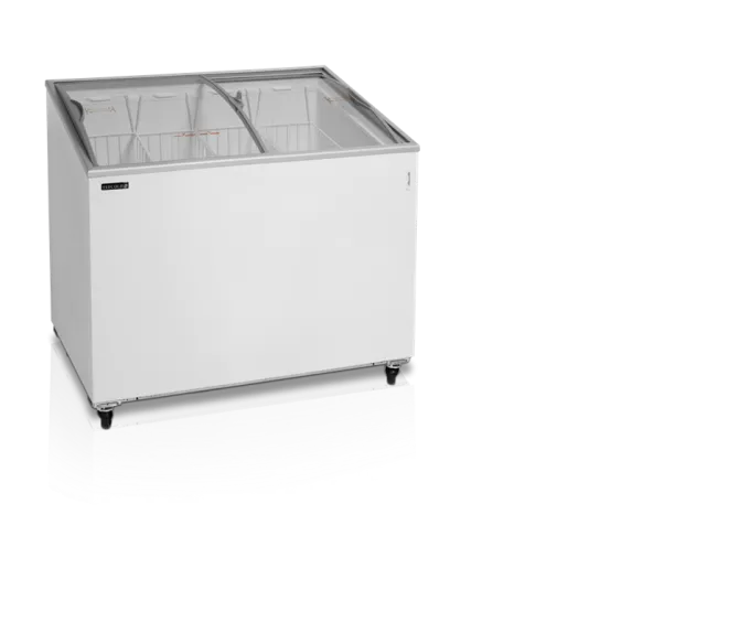 Congélateur coffre de Crème Glacée avec couvercles coulissants vitrés bombés 230 L - TEFCOLD