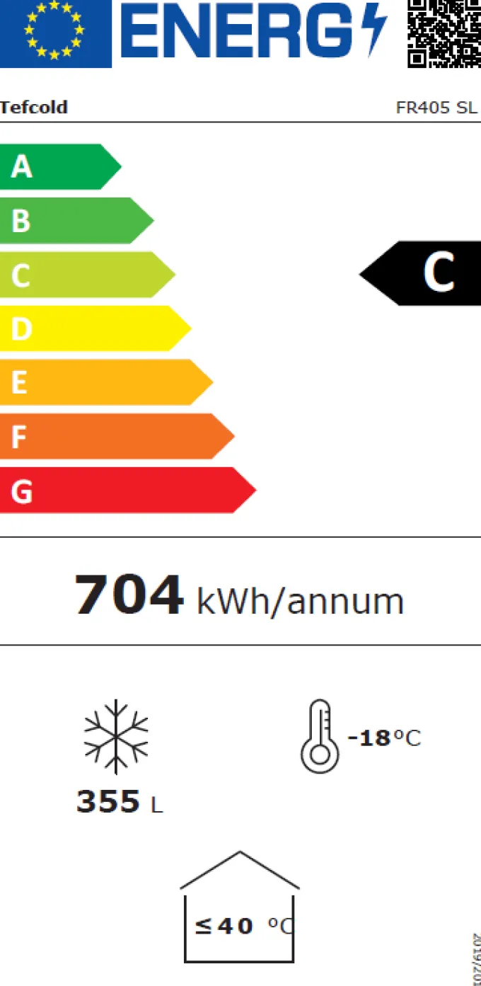 Congélateur Coffre FR405S SL Couvercle en Acier Inoxydable - 377 Litres - Tefcold
