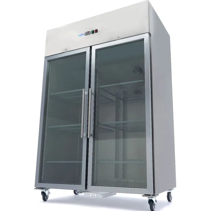 Congélateur - 1200 L - 6 Étagères Réglables (2/1 GN) - Porte en Verre - Maxima