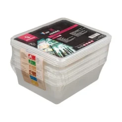 Conteneur de stockage avec couvercle professionnel - Bourgeat GN 1/2 - Lot de 4