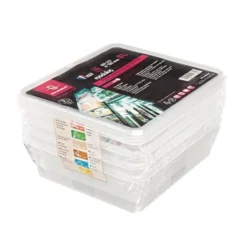 Conteneur de stockage professionnel avec couvercle - Bourgeat GN 2/3 - Lot de 4