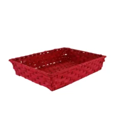 Corbeille bambou rouge Vieto 38x28 cm - Lot de 100 - Créapak