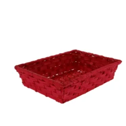 Corbeille bambou Vieto rouge 28x20 cm - Lot de 200 - Créapak