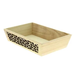 Corbeille Bois Rectangle Laser 28X18 Lot de 20 - Créapak