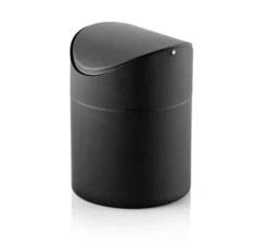 Corbeille de table en Tôle d'acier 1,2 L noir H 160 mm Ø 120 mm - Was Germany