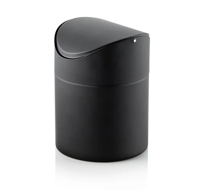 Corbeille de table en Tôle d'acier 1,2 L noir H 160 mm Ø 120 mm - Was Germany